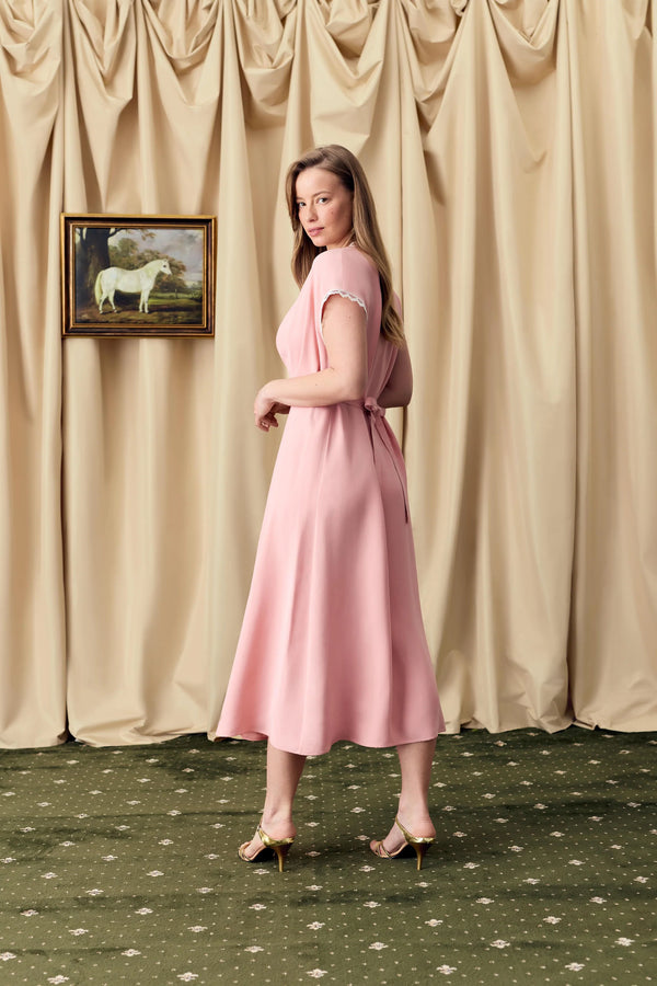 Pink Poppi Midi Dress
