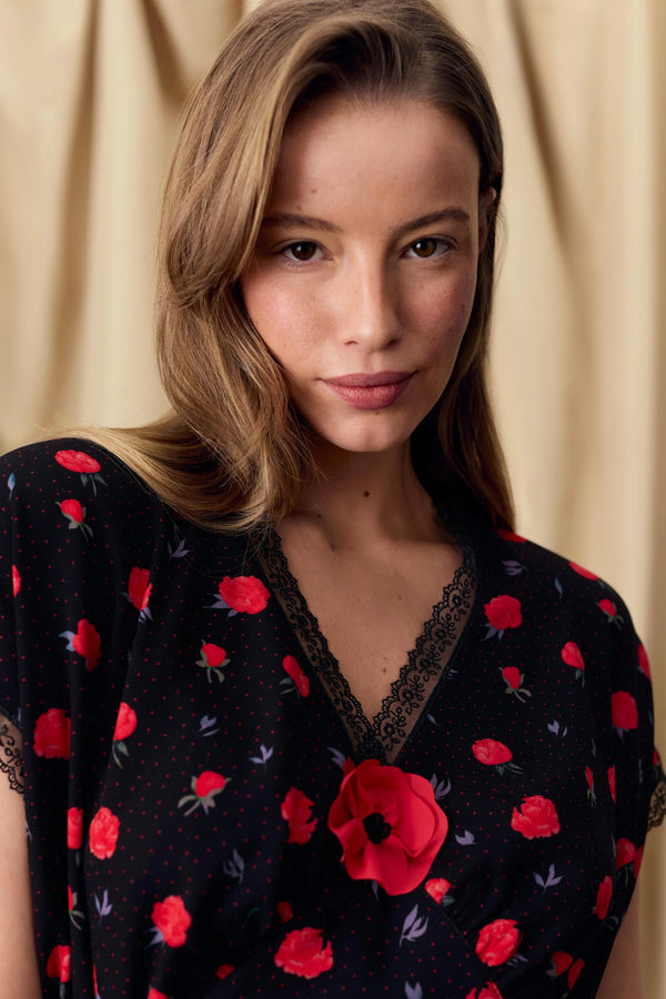 Poppies Print Poppi Mini Dress