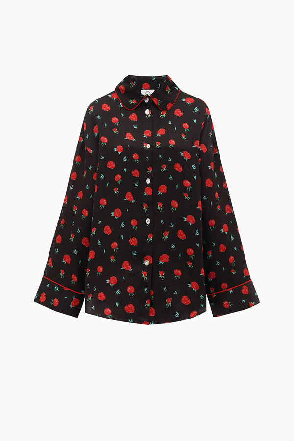 Poppies Print Pastelle Oversized Shirt