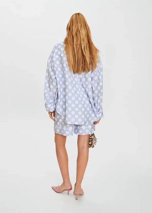 Blue Polka Dot Pastelle Oversized Set with Shorts