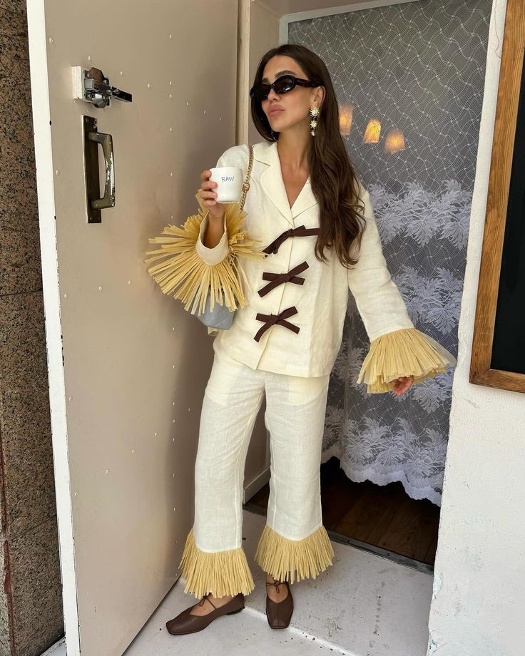 Milk Crusoe Raffia Linen Pants