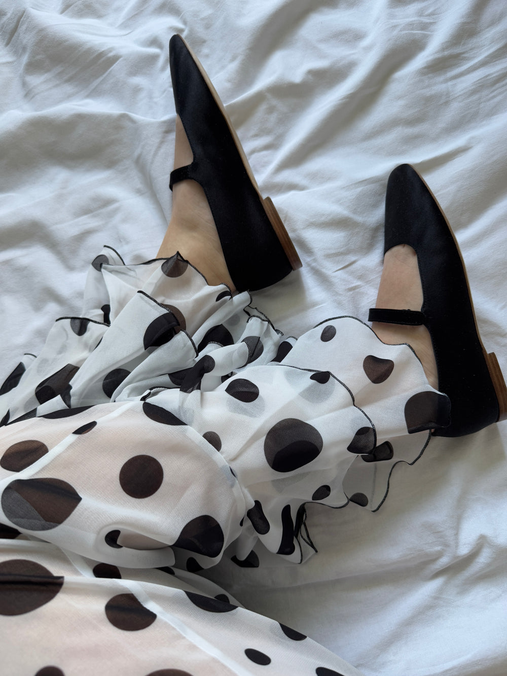 Samba Ruffled Chiffon Polka Dot Pants