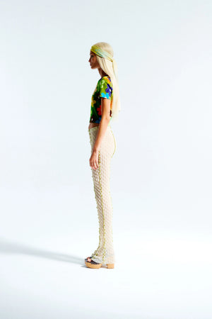 Desta Bubble Flower Cropped T-Shirt