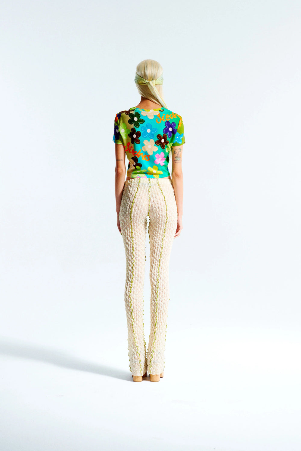 Desta Bubble Flower Cropped T-Shirt