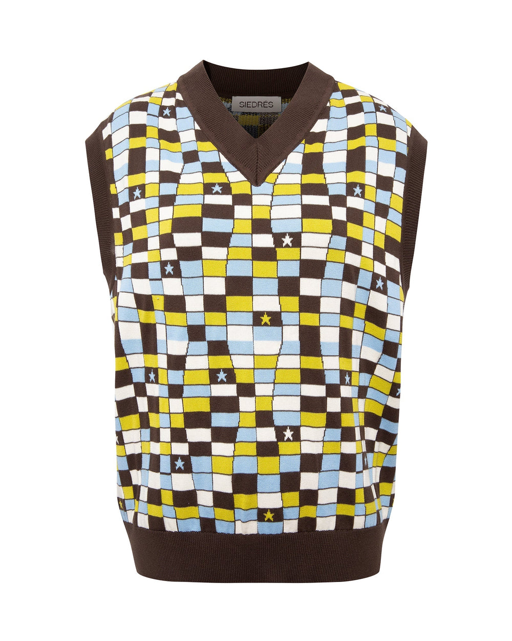 Bago Checkered Knit Vest