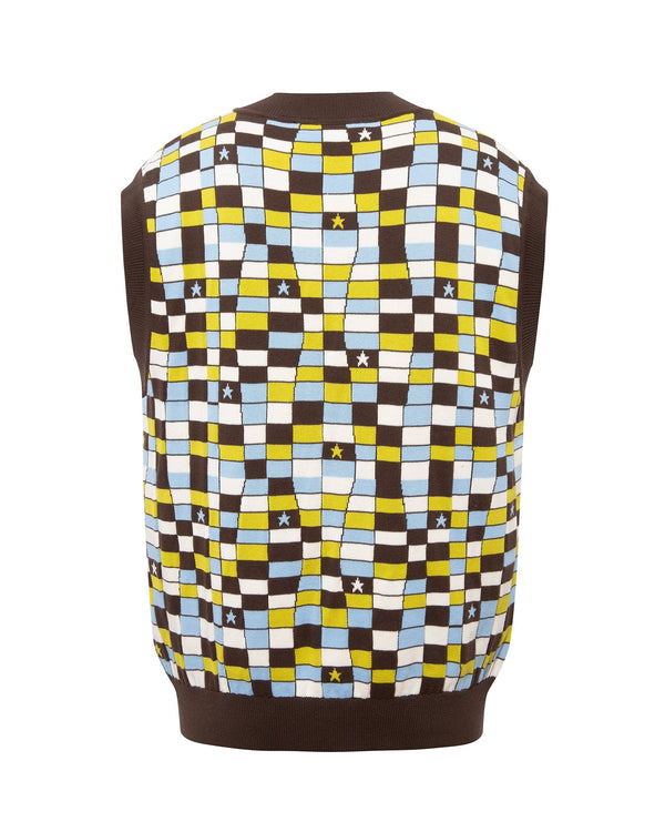 Bago Checkered Knit Vest