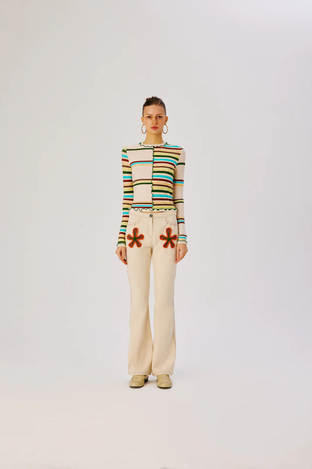 Nita Multi Printed Patchwork Knit Top