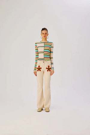 Nita Multi Printed Patchwork Knit Top