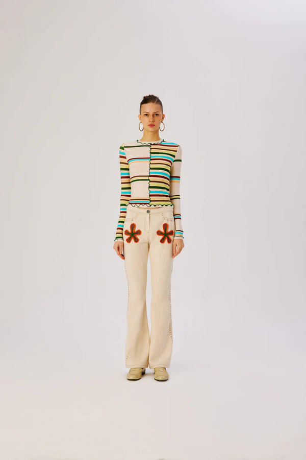 Nita Multi Printed Patchwork Knit Top