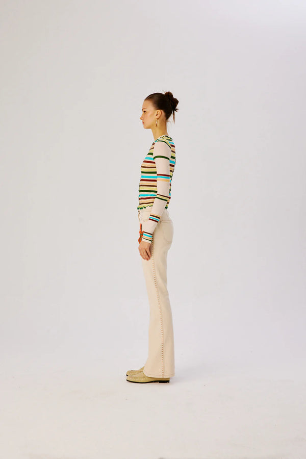 Nita Multi Printed Patchwork Knit Top