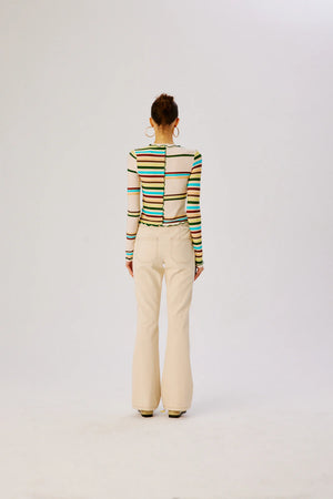 Nita Multi Printed Patchwork Knit Top