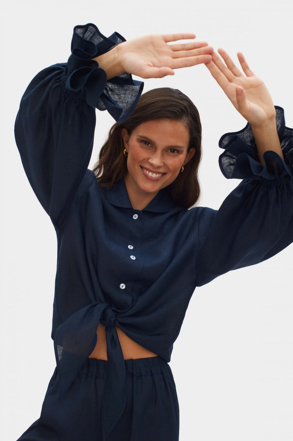 Navy Rumba Linen Lounge Suit