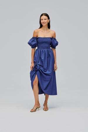 Belle Cotton Dress with Rose Detail