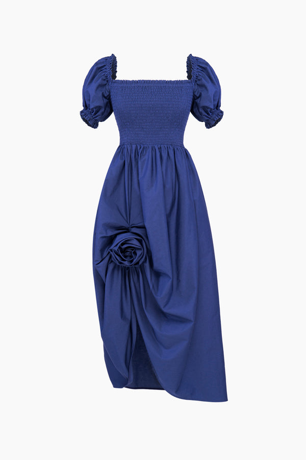 Belle Cotton Dress with Rose Detail