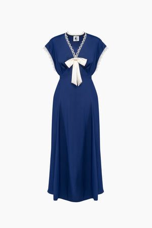 The Bow Satin Midi Dress