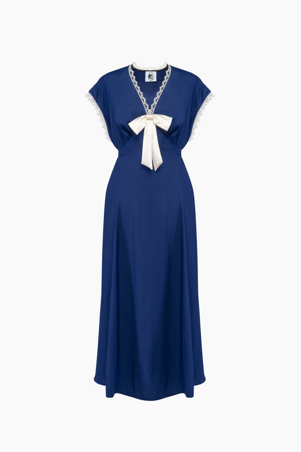 The Bow Satin Midi Dress