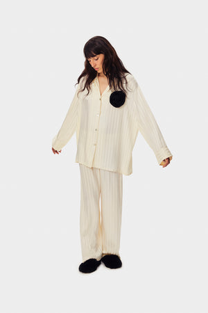 The Rose Oversized Satin Pajama Set