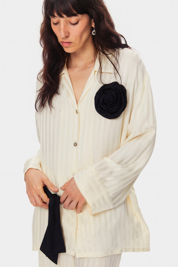 The Rose Oversized Satin Pajama Set