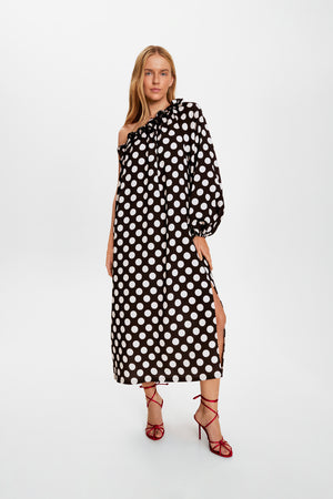 Polka Dot Gaia Soft Viscose Midi Dress