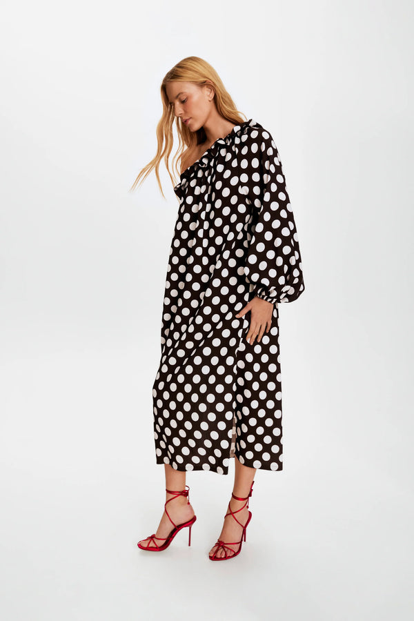 Polka Dot Gaia Soft Viscose Midi Dress