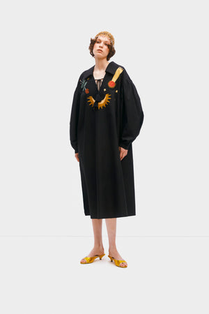Mystic Appliquéd Cotton Maxi Dress