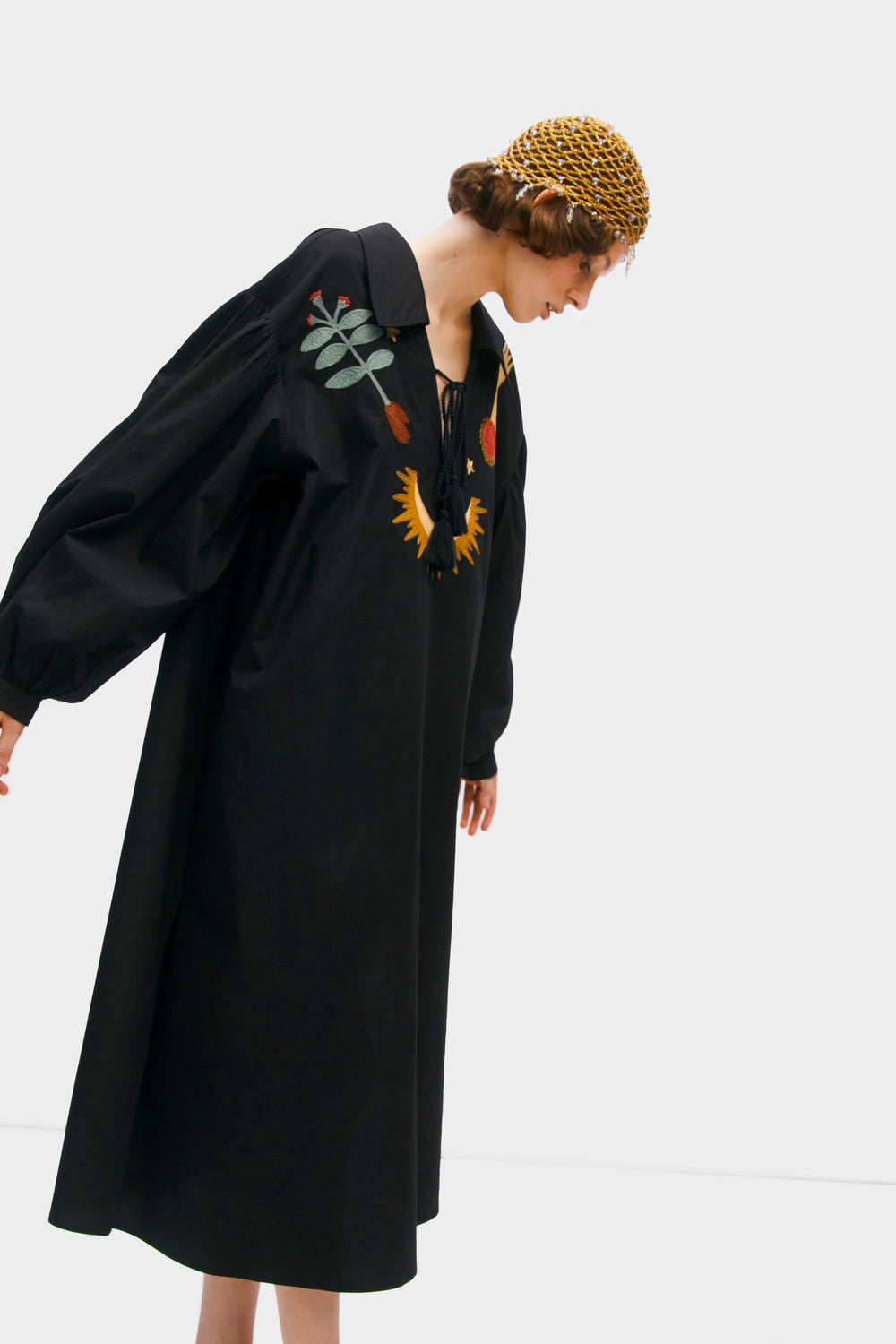 Mystic Appliquéd Cotton Maxi Dress