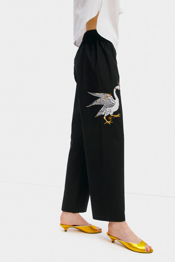 Mystic Appliquéd Cotton Pants
