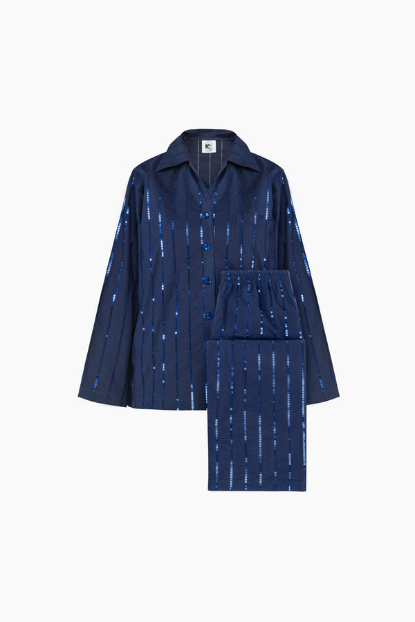 Milky Way Sequined Cotton Pajama Set