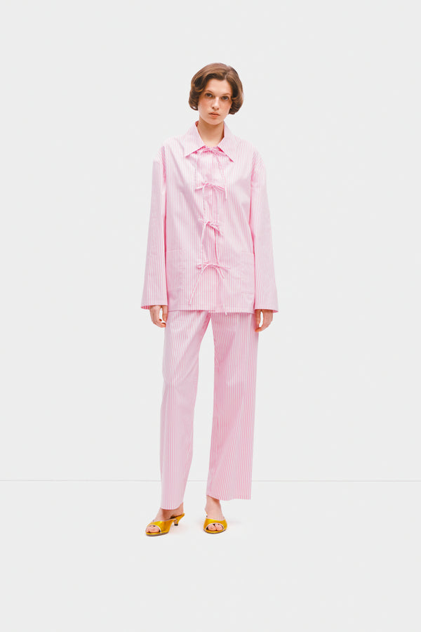 Lyra Cotton-Poplin Pajama Set