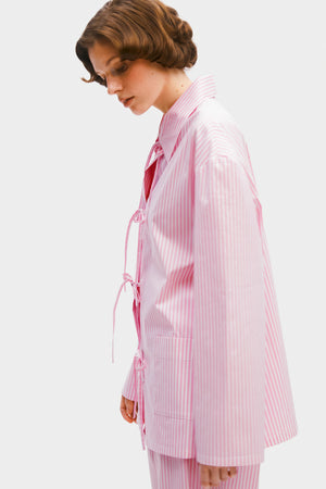 Lyra Cotton-Poplin Pajama Set