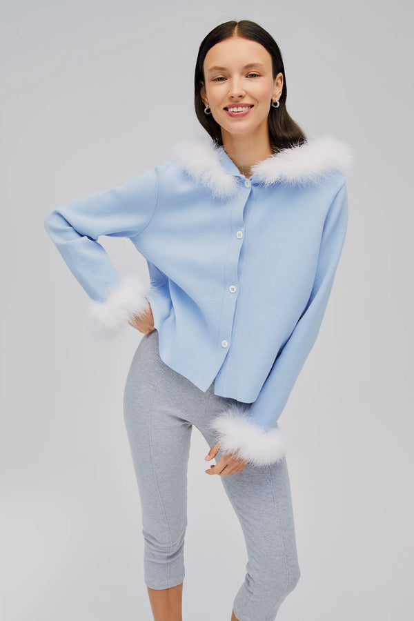 Blue Kylie Hooded Cardigan