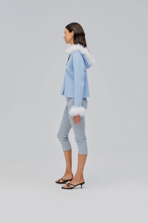 Blue Kylie Hooded Cardigan