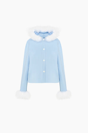 Blue Kylie Hooded Cardigan