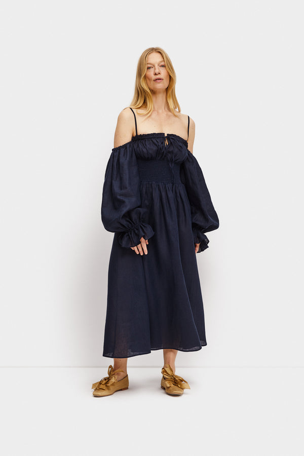 Cancan Linen Maxi Dress