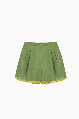 Petra Embroidered Linen Shorts