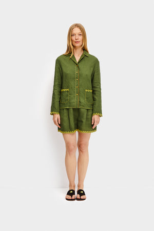 Petra Embroidered Linen Shorts