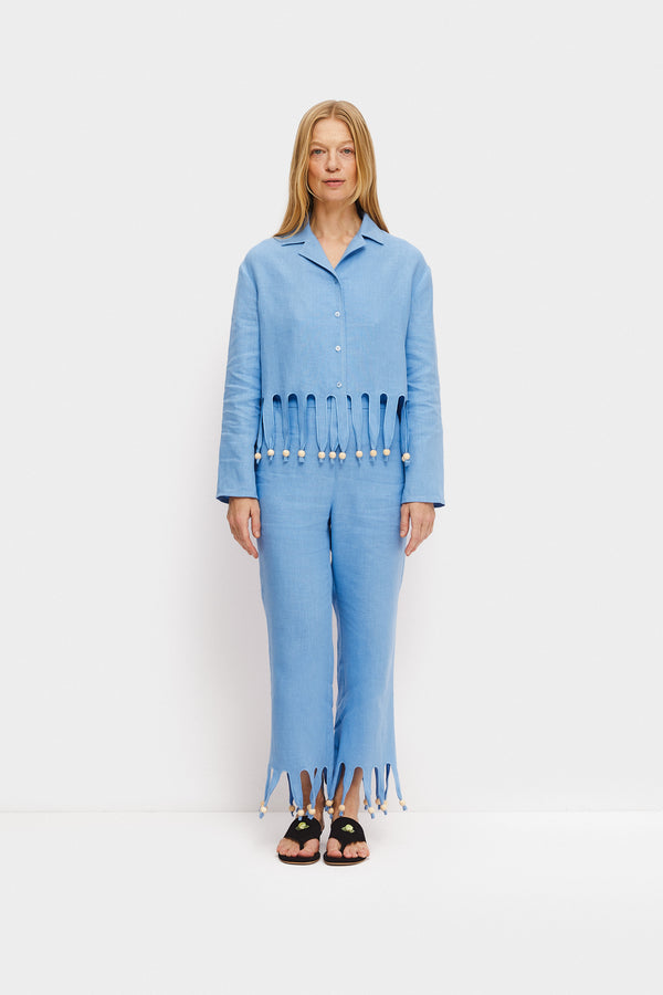 Lambada Fringed Linen Shirt