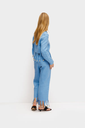 Lambada Fringed Linen Pants