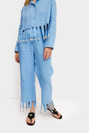 Lambada Fringed Linen Pants
