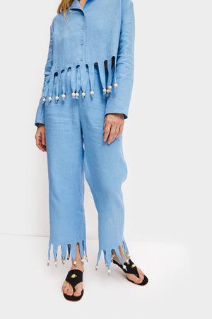 Lambada Fringed Linen Pants