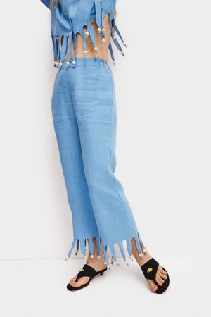 Lambada Fringed Linen Pants