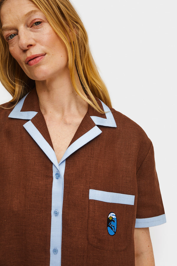 Garrick Embroidered Linen Shirt