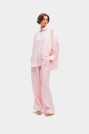 Pink Vichy Pastelle Oversized Pants
