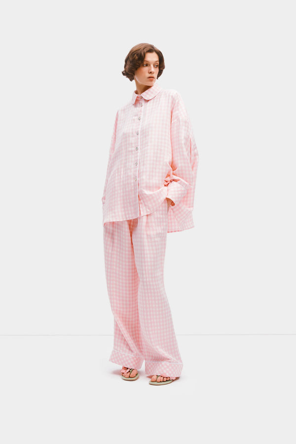 Pink Vichy Pastelle Oversized Pants