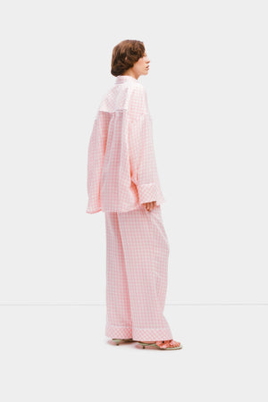 Pink Vichy Pastelle Oversized Pants