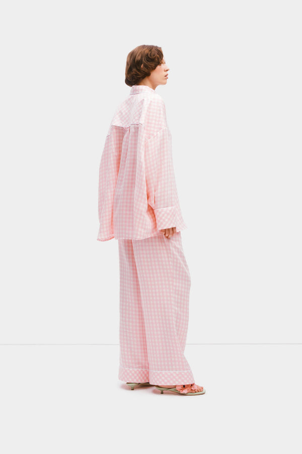 Pink Vichy Pastelle Oversized Pants