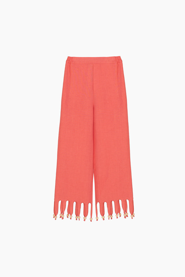 Lambada Fringed Linen Pants