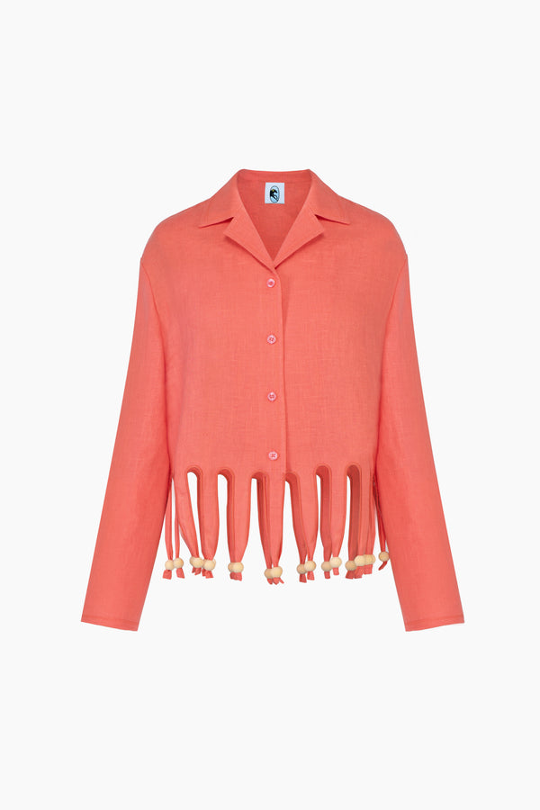 Lambada Fringed Linen Shirt