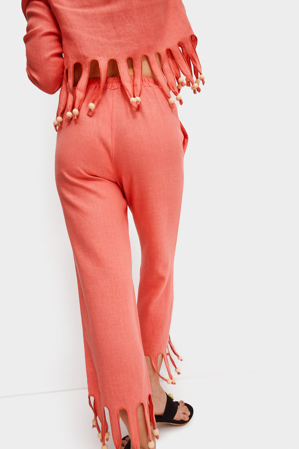 Lambada Fringed Linen Pants