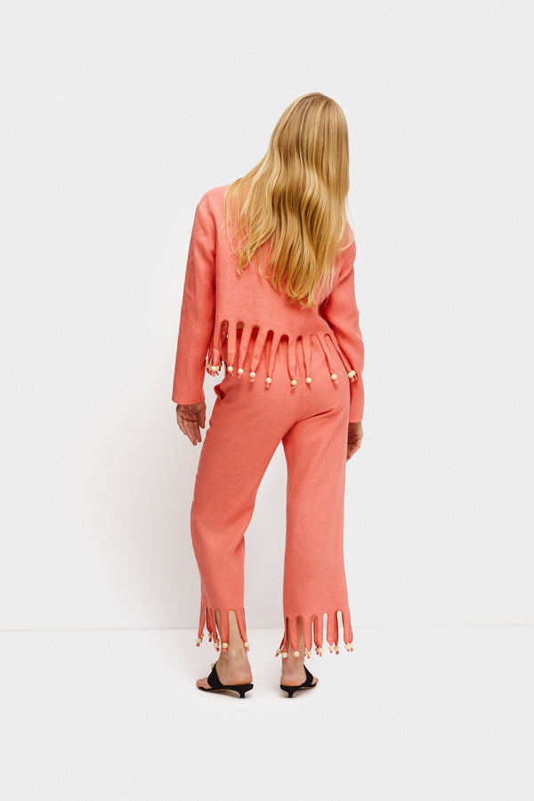 Lambada Fringed Linen Pants
